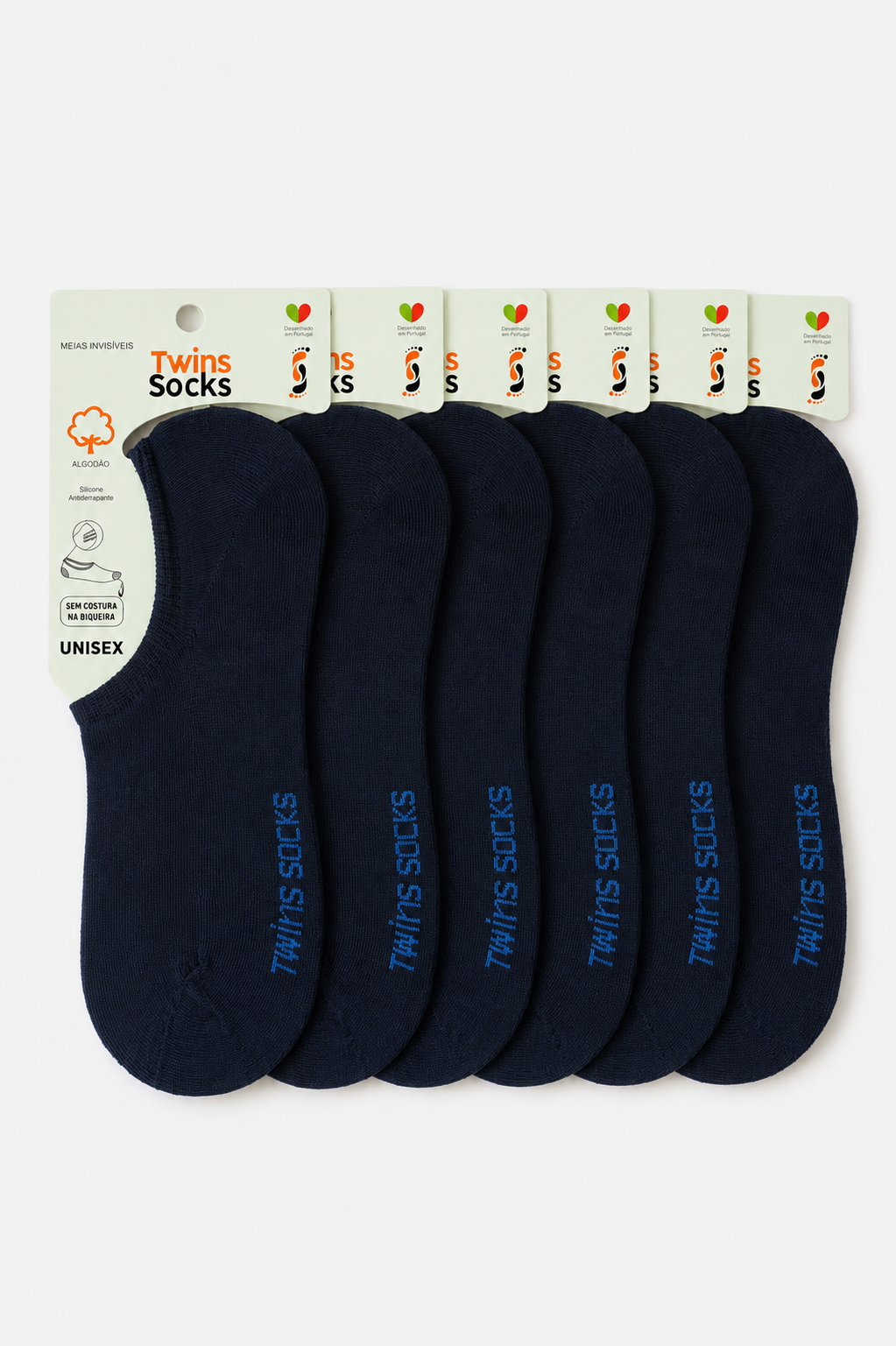 Pack de 6 Pares-Soquetes Invisíveis Com Rede