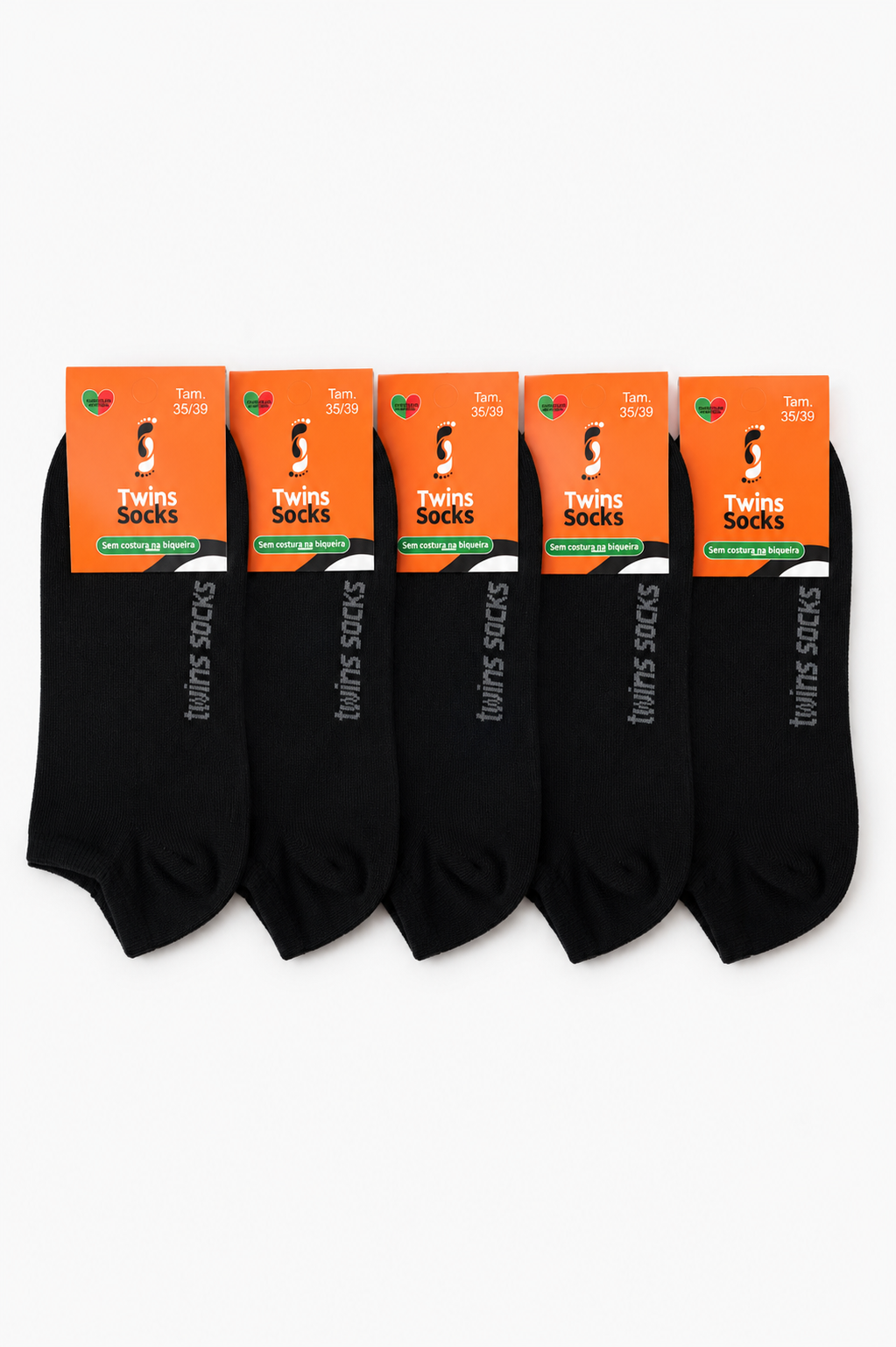Pack de 5 Pares-Soquetes Sem Costura