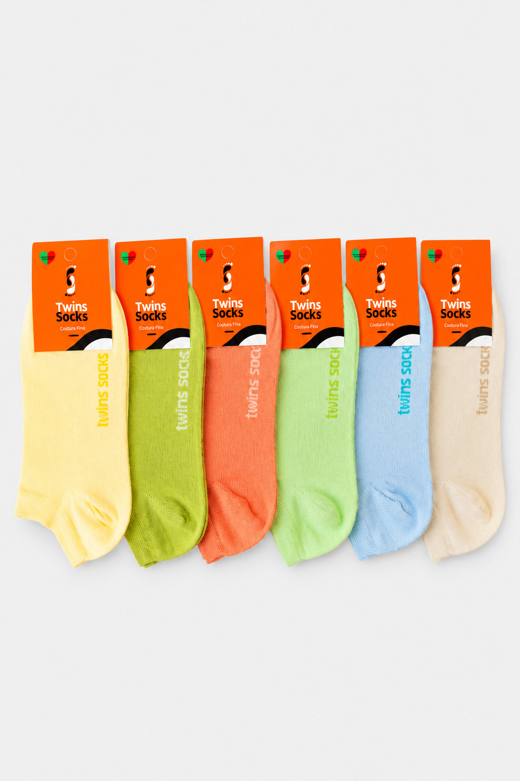 Pack de 6 Pares-Soquetes Multi-color Com Costura Fina