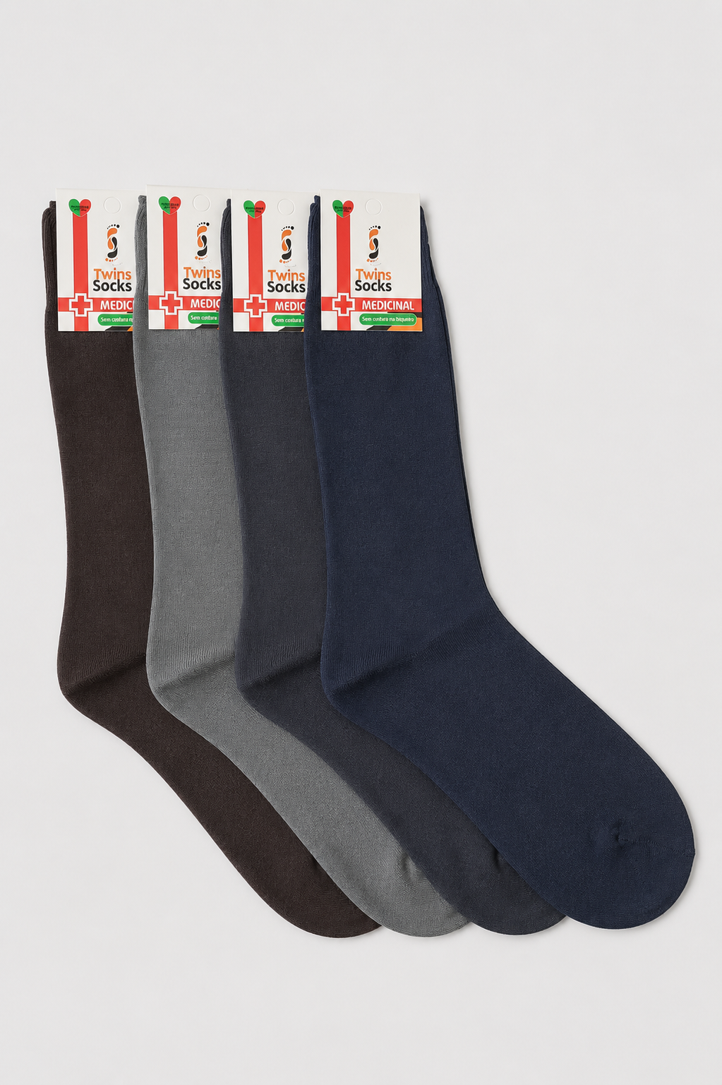 Pack 4 pares- Meias 100% Algodão Egípcio Sem Elástico