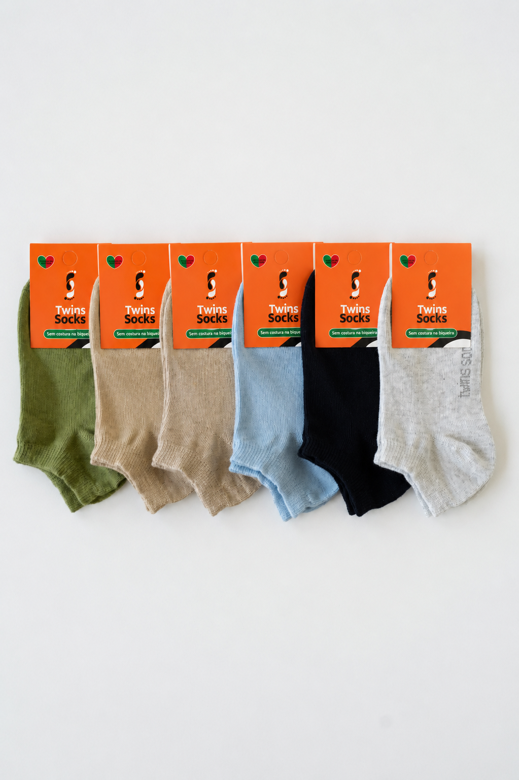 Pack de 6 Pares-Soquetes Multi-color Sem Costura