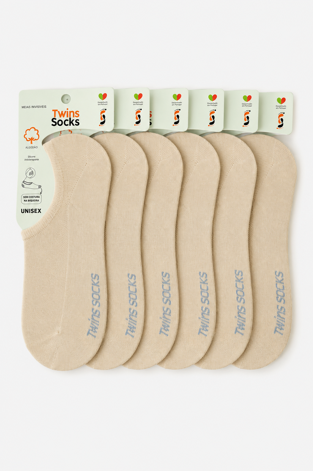 Pack de 6 Pares-Soquetes Invisíveis Com Rede