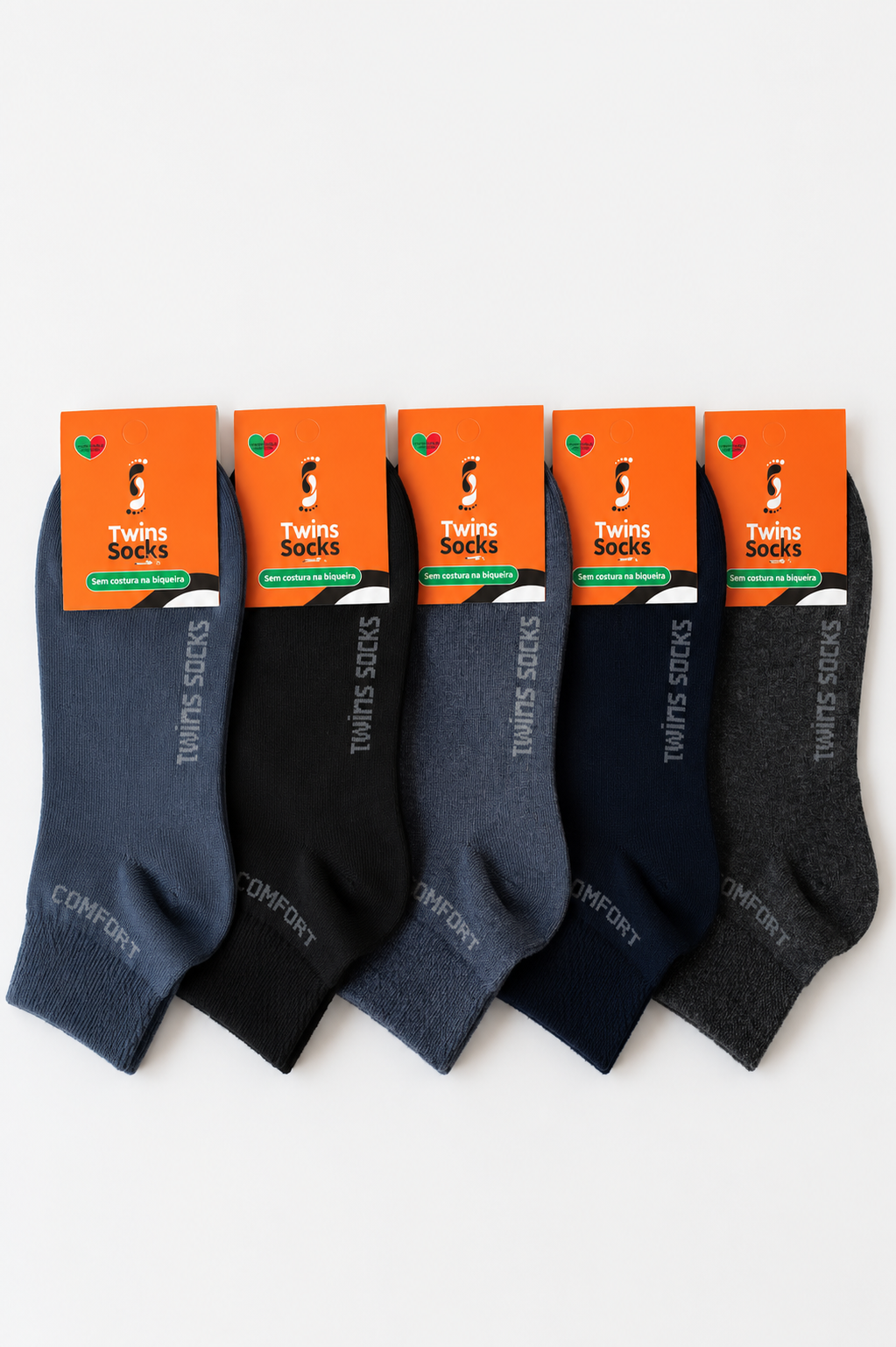 Pack de 6 Pares-Soquetes Meia-Cano Medicinais