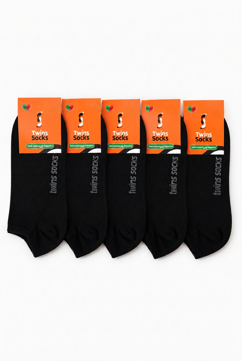 Pack de 5 Pares-Soquetes Sem Costura