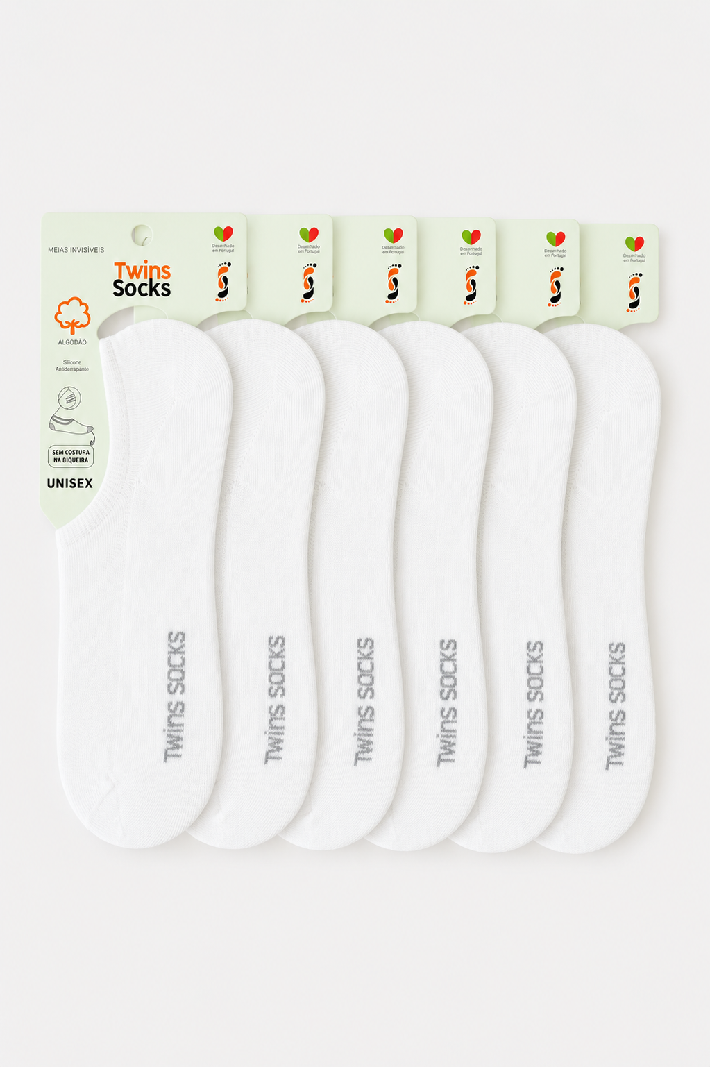 Pack de 6 Pares-Soquetes Invisíveis Com Rede