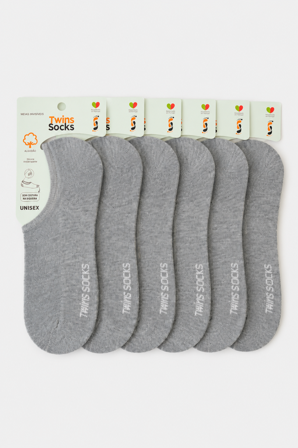 Pack de 6 Pares-Soquetes Invisíveis Com Rede