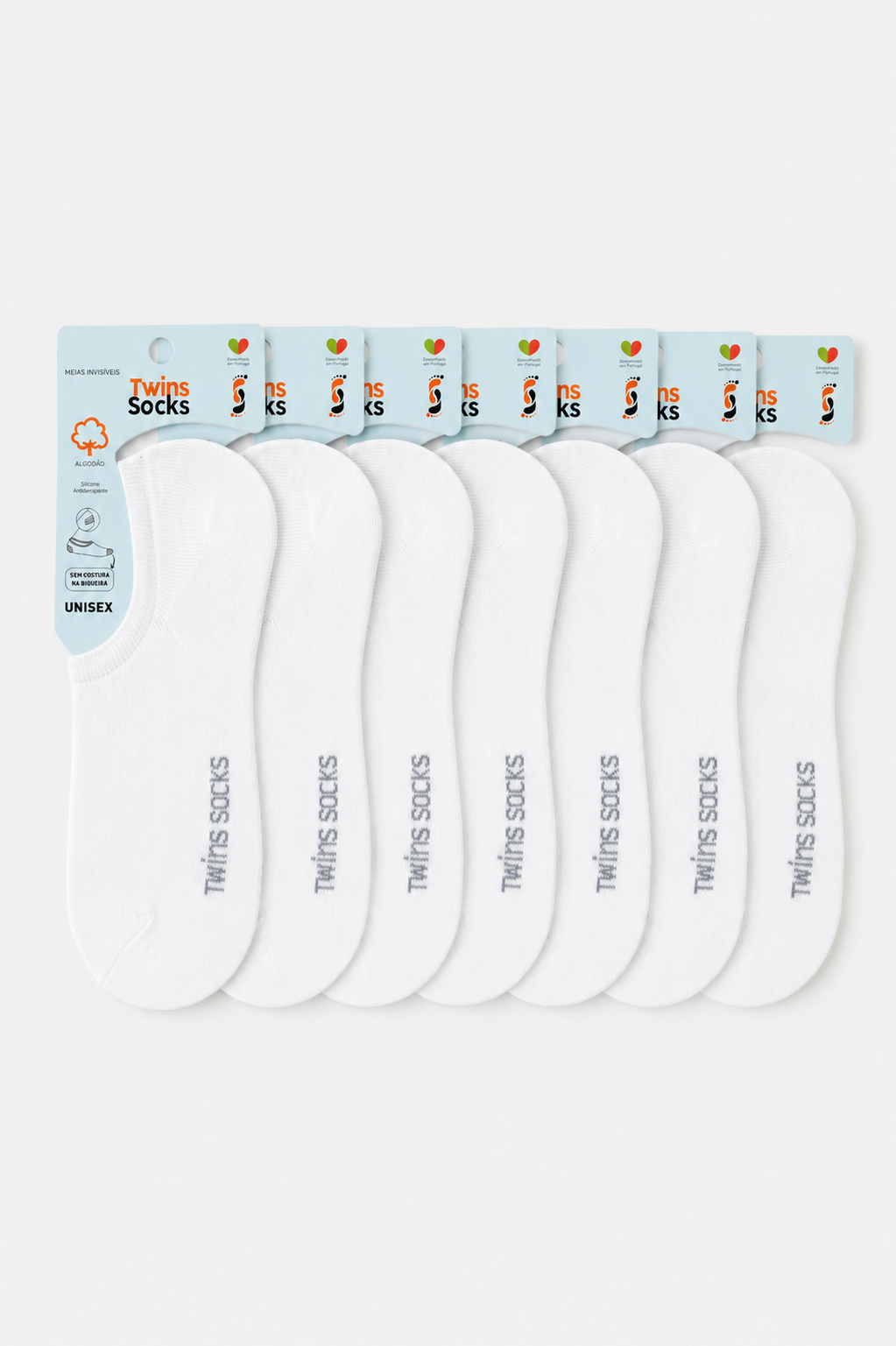 Pack de 6 Pares-Soquetes Invisíveis Sem Rede