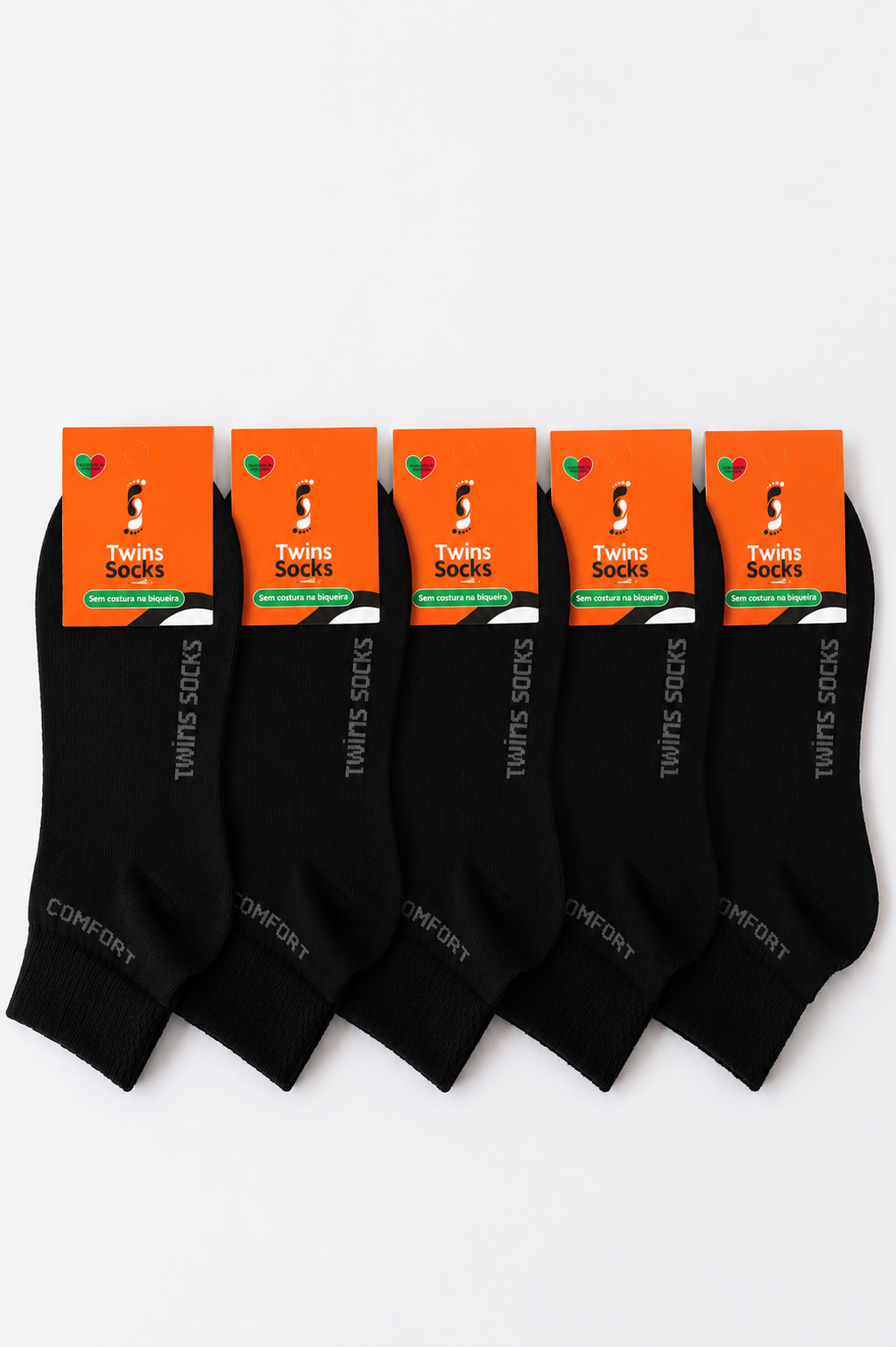 Pack de 6 Pares-Soquetes Meia-Cano Medicinais