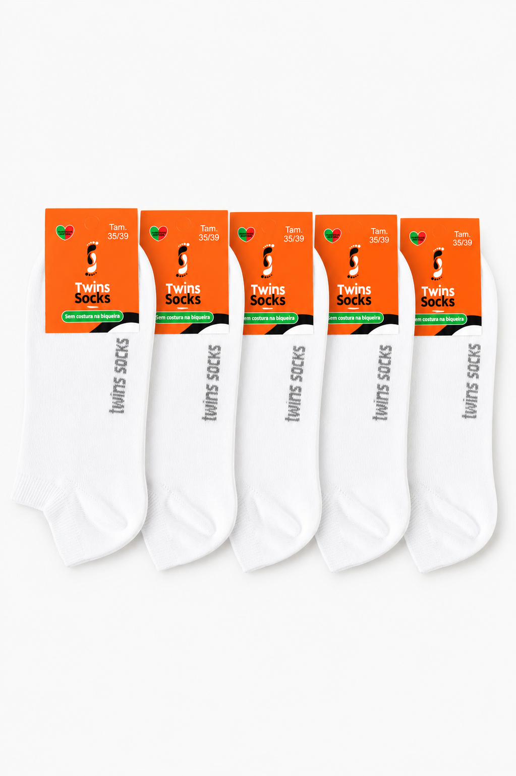 Pack de 5 Pares-Soquetes Sem Costura